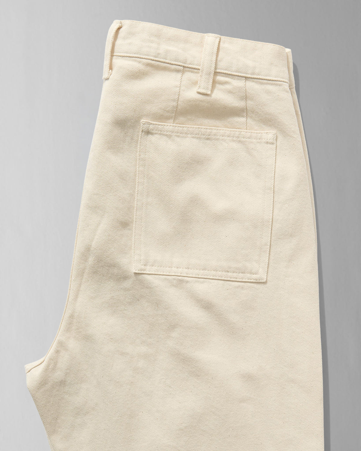French Pocket Deck Pant in Ecru Denim