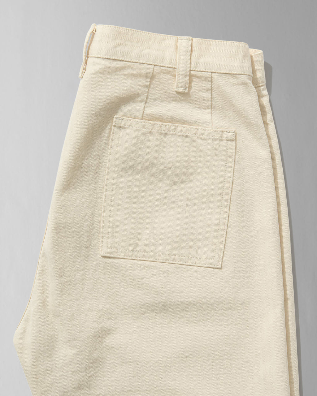 French Pocket Trouser in Cream HBT
