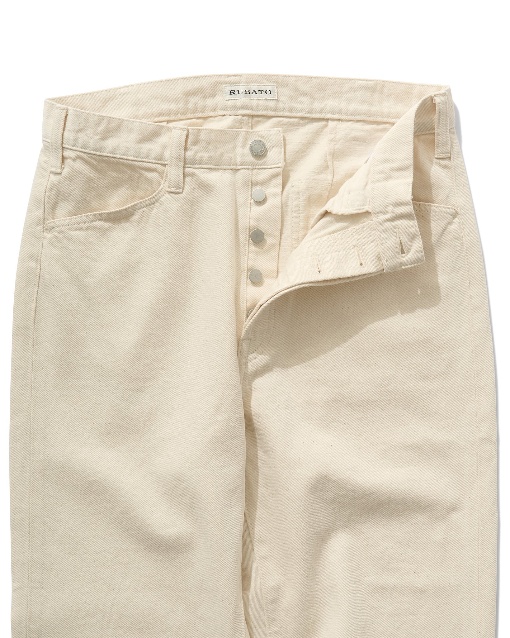 French Pocket Deck Pant in Ecru Denim