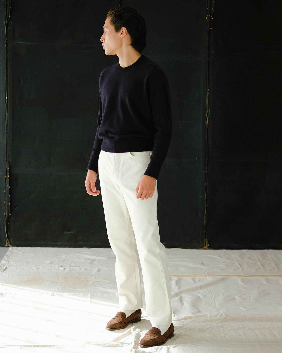 5-pkt trousers in Ecru
