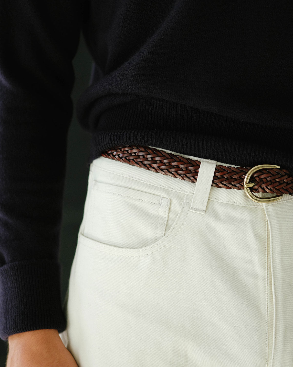 5-pkt trousers in Ecru