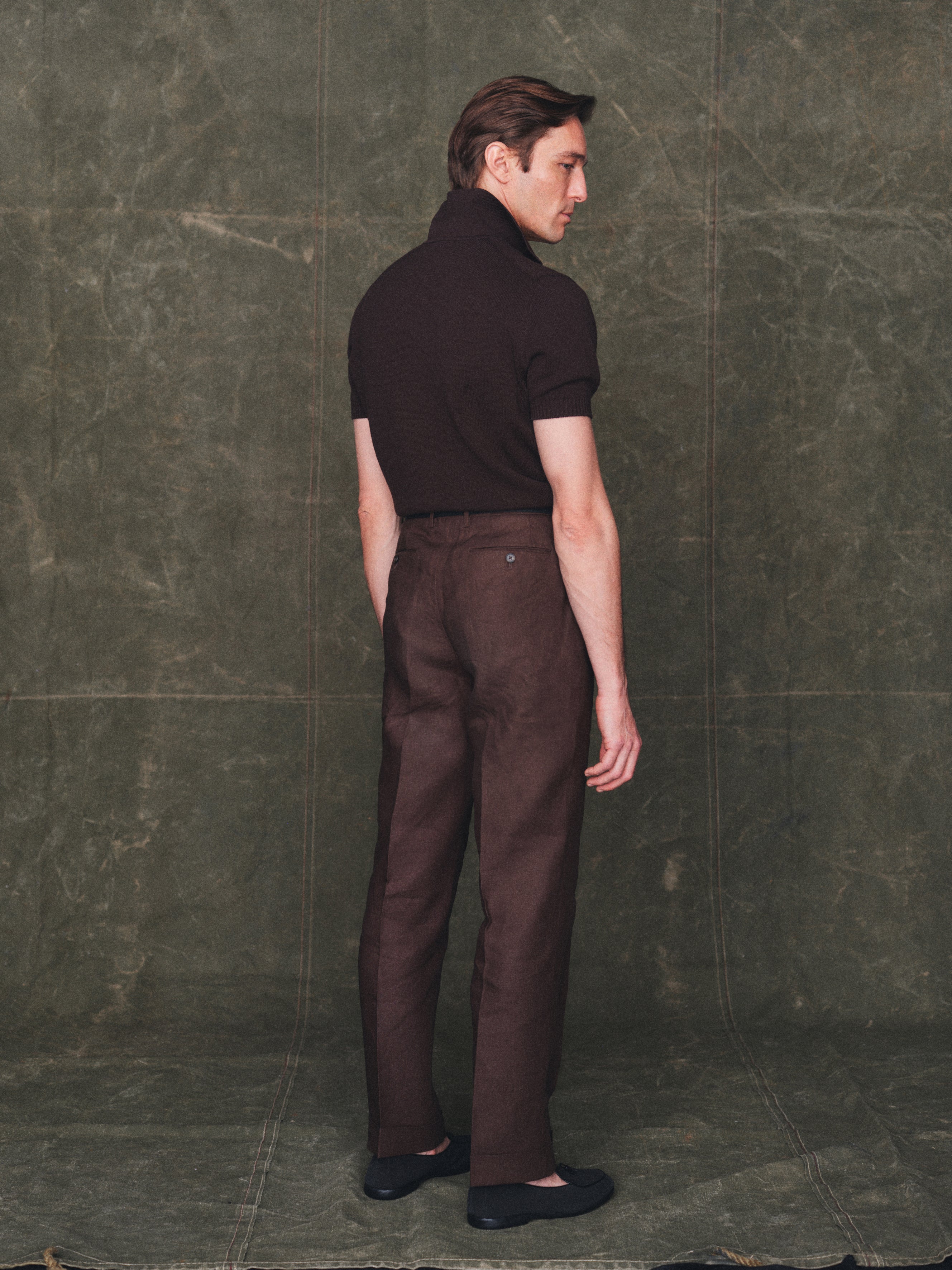 Linen Slacks in Brown