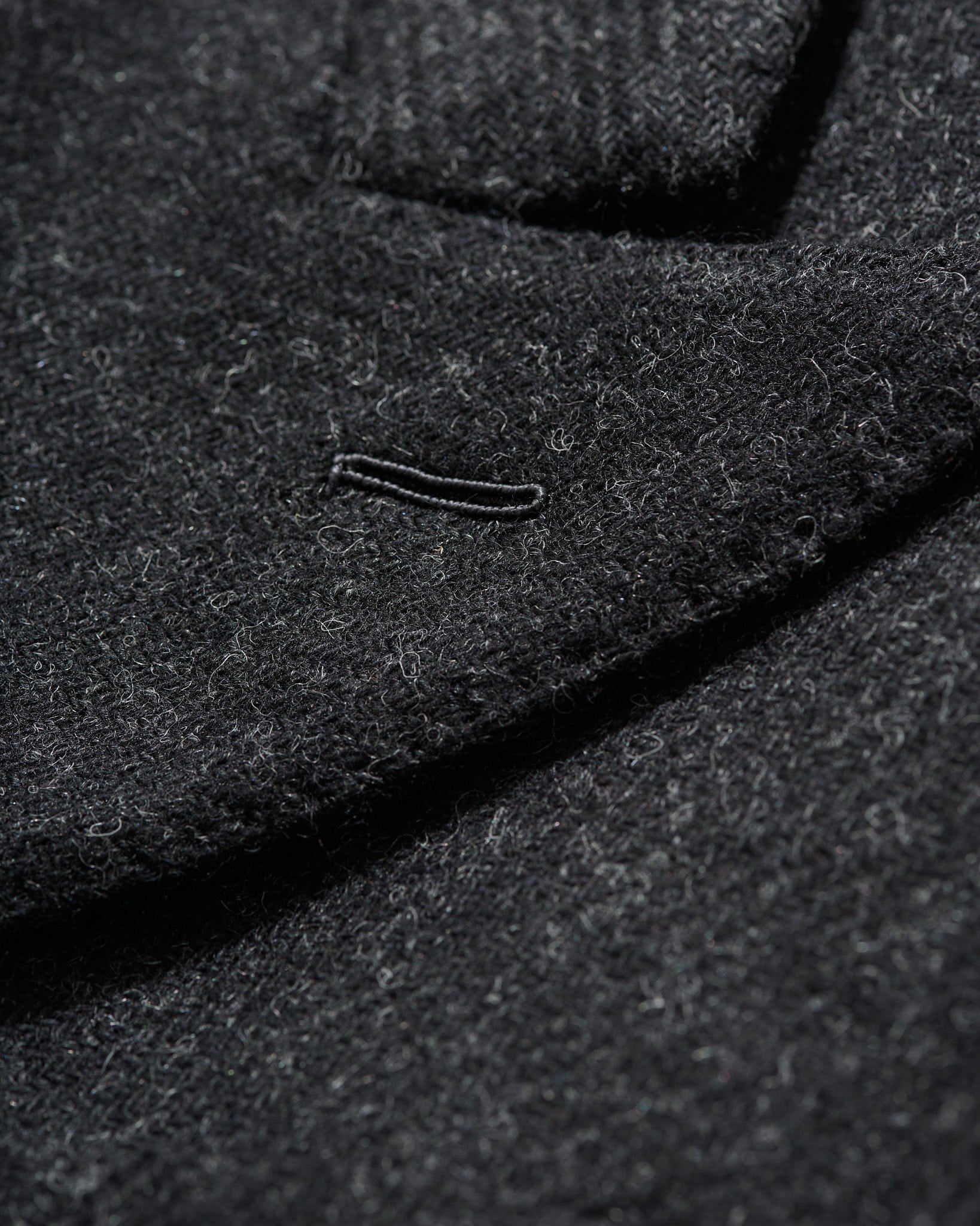 Double Breasted Jacket in Charcoal Shetland Twill