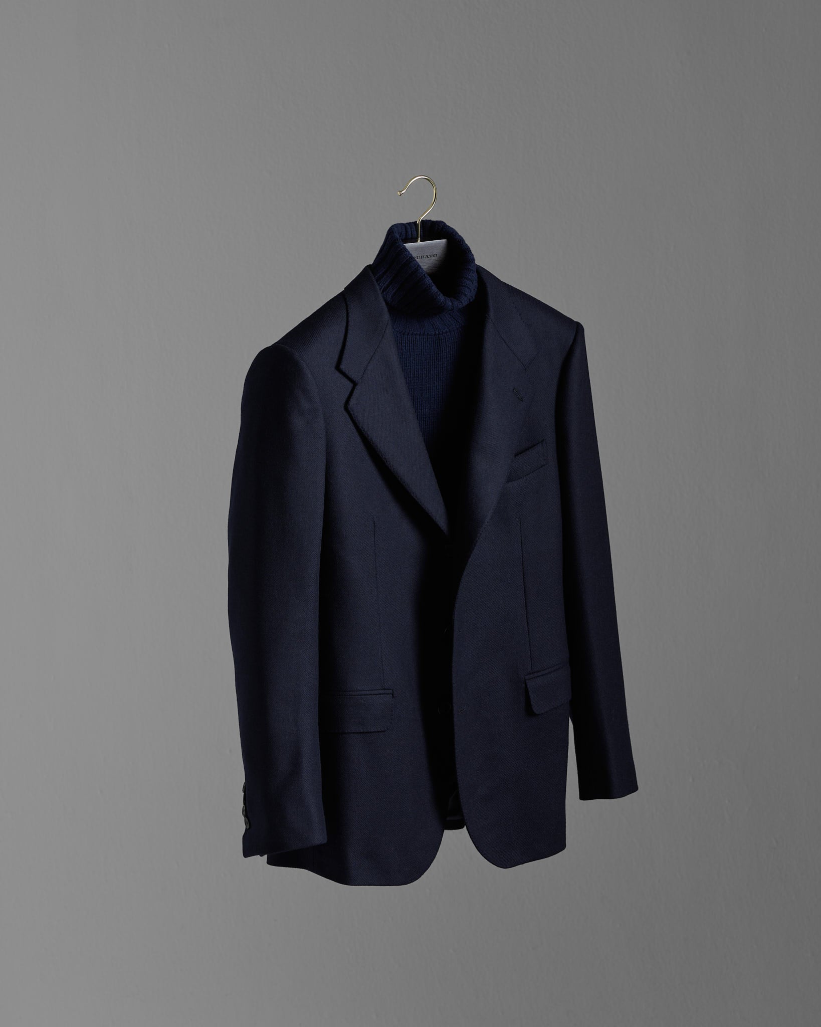 Single Breasted Jacket in Navy Twill