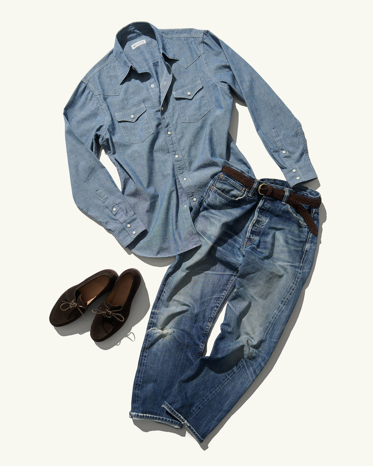 Roper Shirt in Light Blue Chambray
