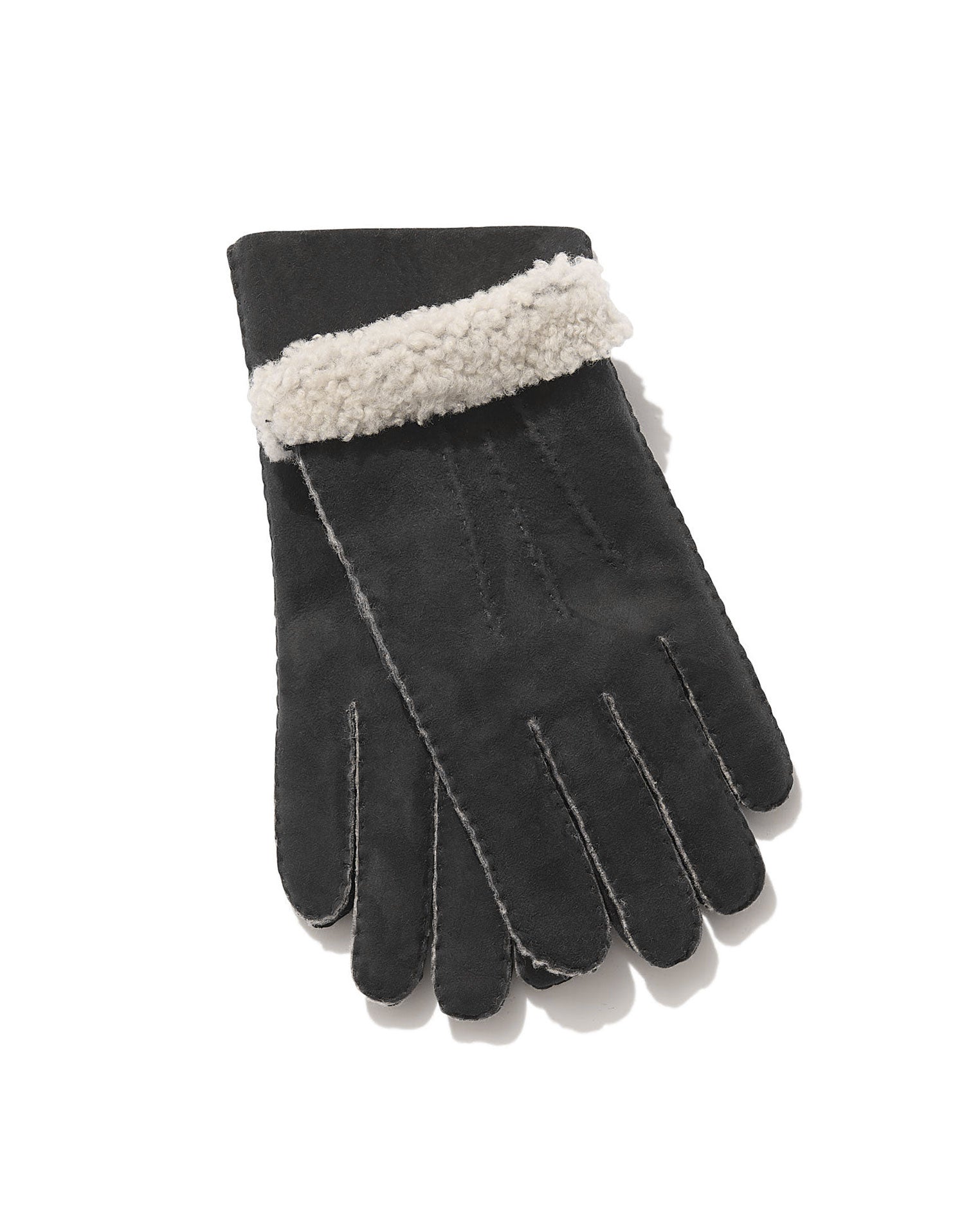 Shearling Gloves in Black